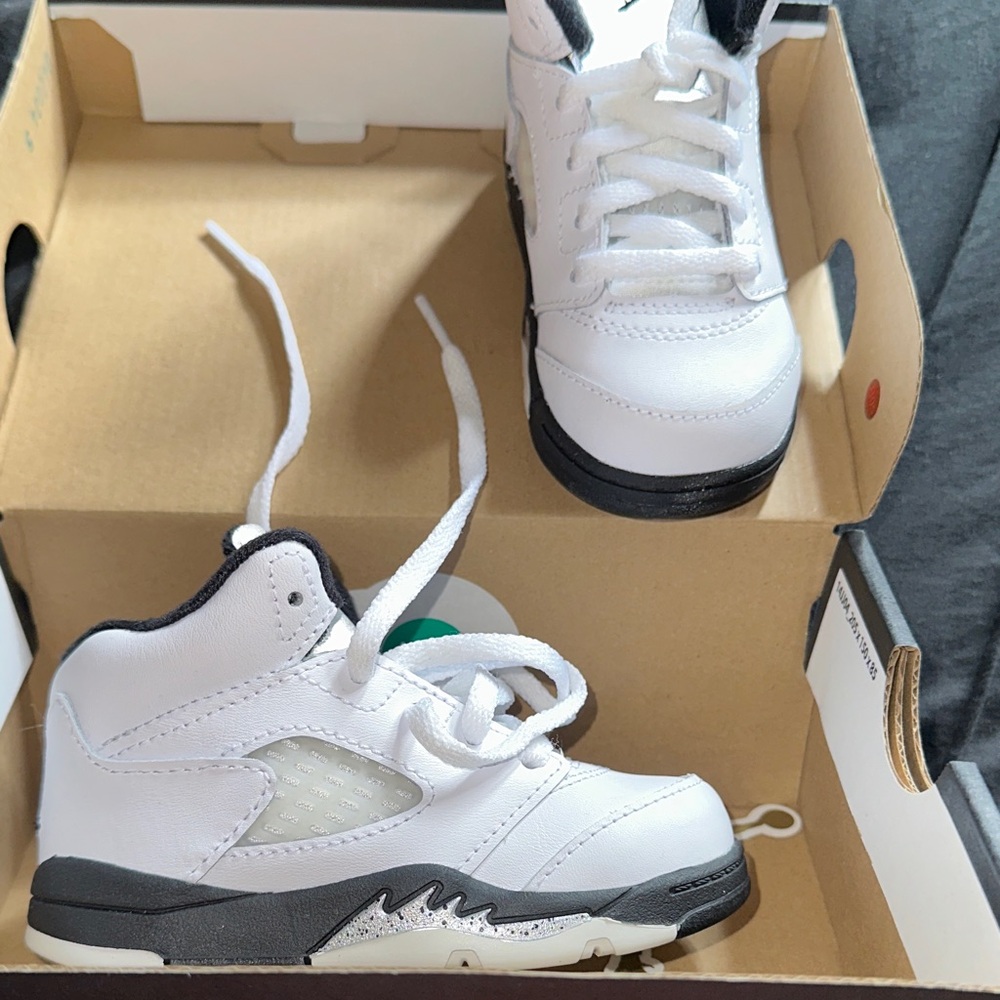 Jordan Kids White and Gray Sneakers